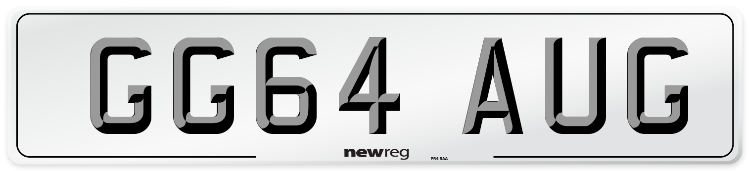 GG64 AUG Number Plate from New Reg